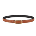 Anna-Kaci Women's Slim Leather Belt Square Buckle Adjustable Waist Belt Classic Minimalist Style