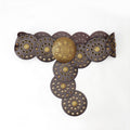 Anna-Kaci Women's Western Style Disc Waist Belt Large Round Medallion Buckle Decorative Studded Concho Belt