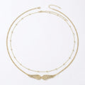 Anna-Kaci Women's Layered Waist Chain Belt with Wing Charm Pendant Adjustable Link Body Jewelry Accessory