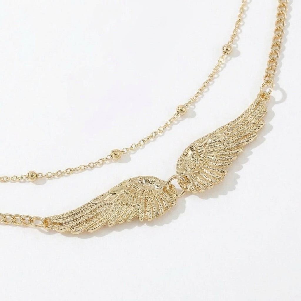Anna-Kaci Women's Layered Waist Chain Belt with Wing Charm Pendant Adjustable Link Body Jewelry Accessory