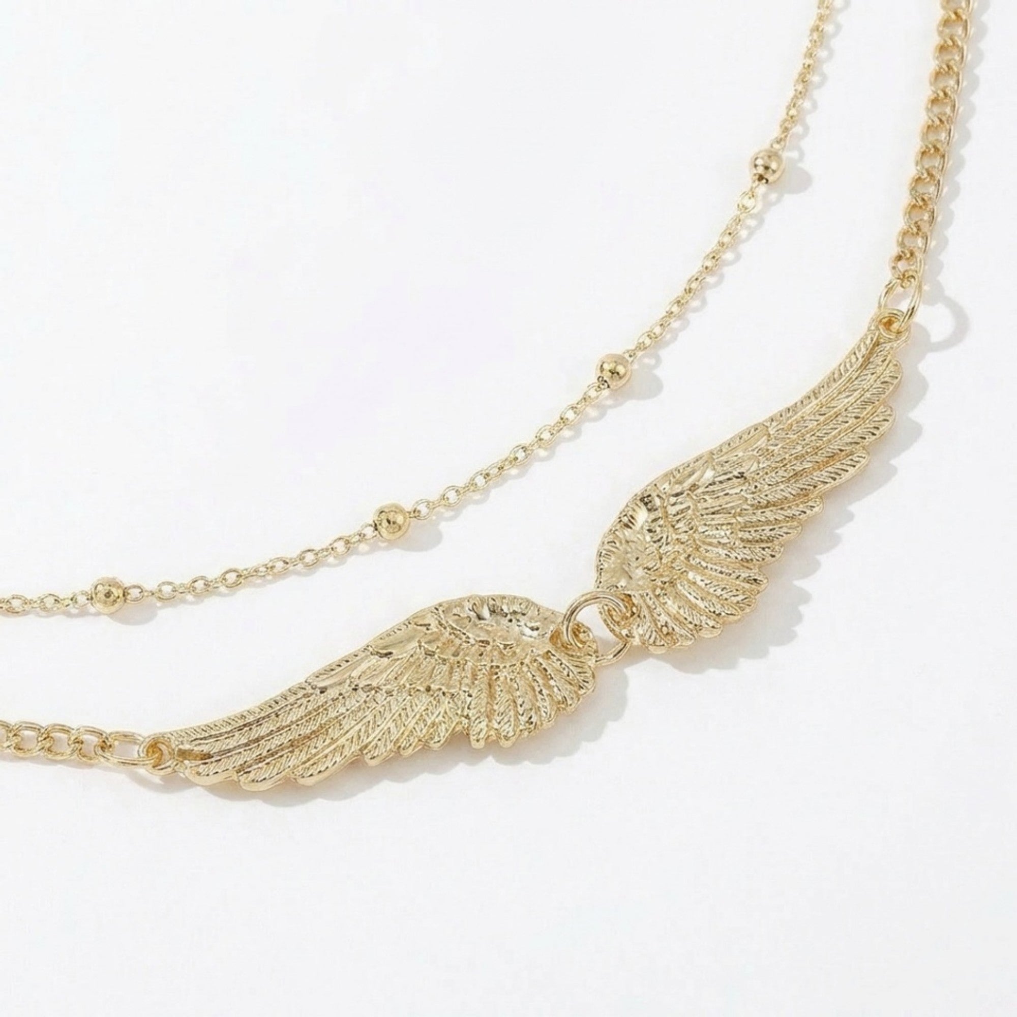 Anna-Kaci Women's Layered Waist Chain Belt with Wing Charm Pendant Adjustable Link Body Jewelry Accessory