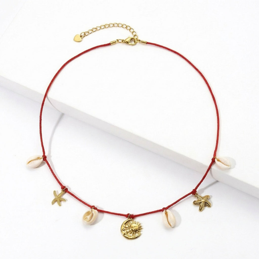 Anna-Kaci Women's Charm Pendant Waist Chain Belt with Cord Design Adjustable Link Body Jewelry Accessory