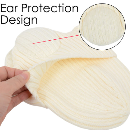 Alilang Warm Winter Knitted Beanie Hat with Earflap Daily Headwear Ski Mask for Men Women