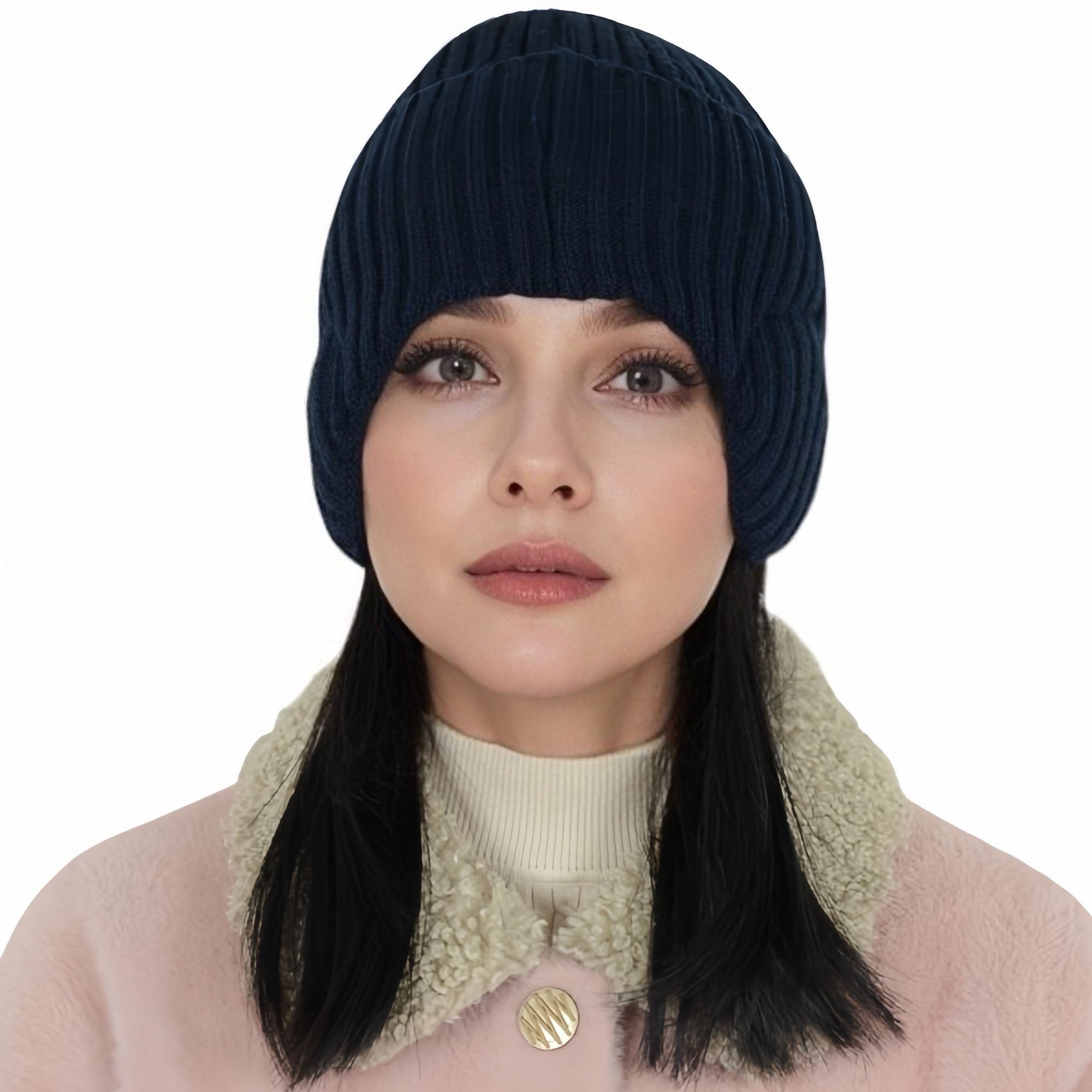 Alilang Warm Winter Knitted Beanie Hat with Earflap Daily Headwear Ski Mask for Men Women