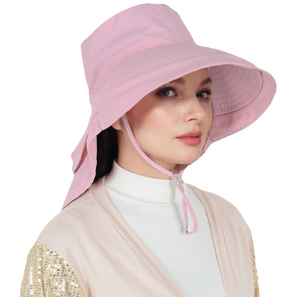 Alilang Womens Sun Hat Wide Brim Bucket Hats with Neck Flap and Ponytail Hole for Summer Beach Fishing Hiking