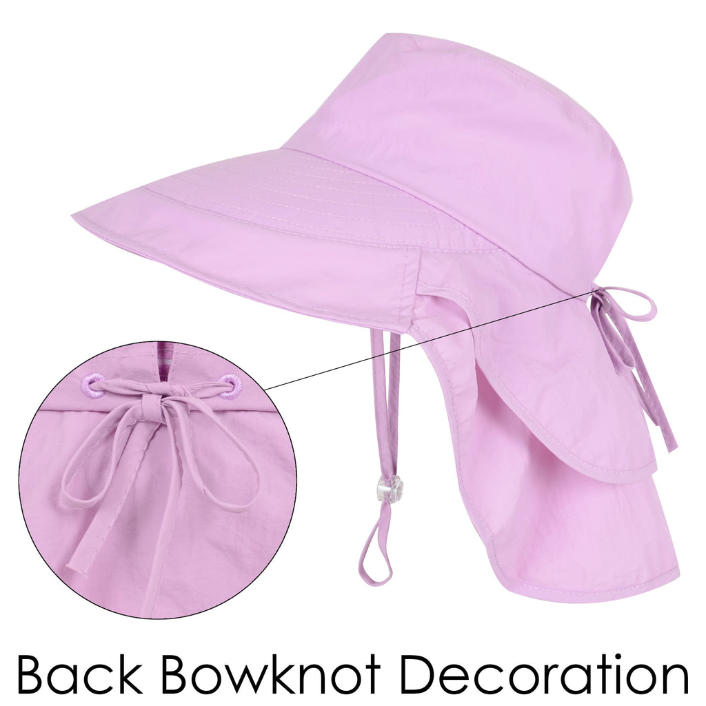 Alilang Womens Sun Hat Wide Brim Bucket Hats with Neck Flap and Ponytail Hole for Summer Beach Fishing Hiking