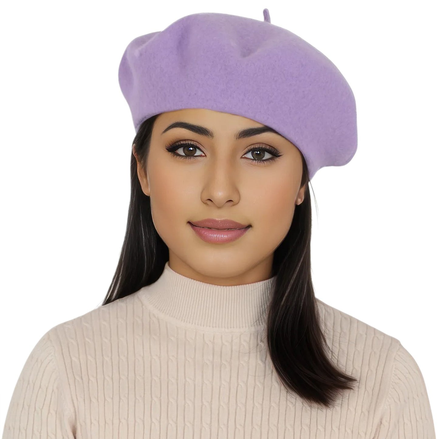 Women's Wool French Beret Hats Solid Color Classic Beanie Fall Winter Cap
