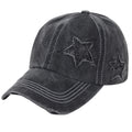 Anna-Kaci Women's Baseball Cap Glitter Star Distressed Ponytail Hat High Messy Bun Ponycap Trucker Dad Hat