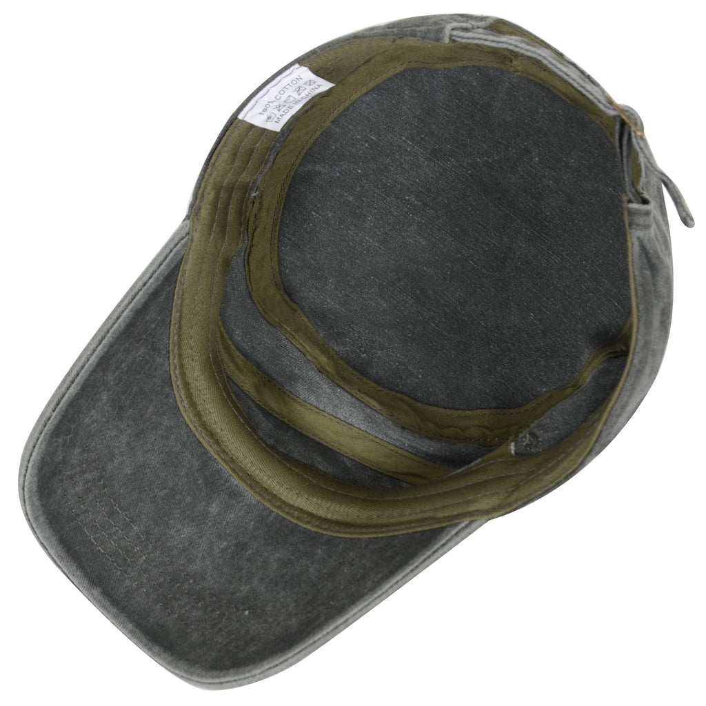Anna-Kaci Unisex Cotton Basic Cadet Hats Vintage Washed Flat Top Cap with Adjustable Strap