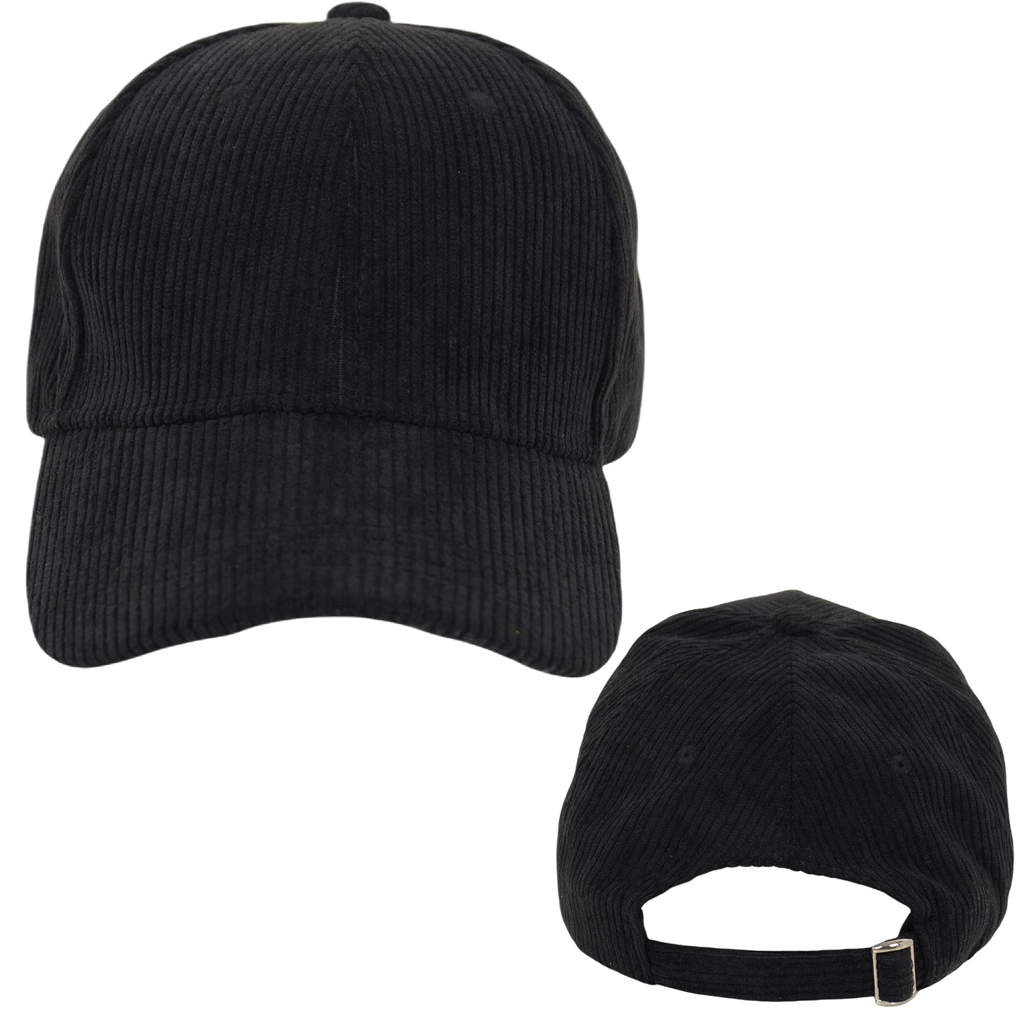 Anna-Kaci Vintage Corduroy Baseball Cap Solid Color Adjustable Strap Trucker Hat for Women Men