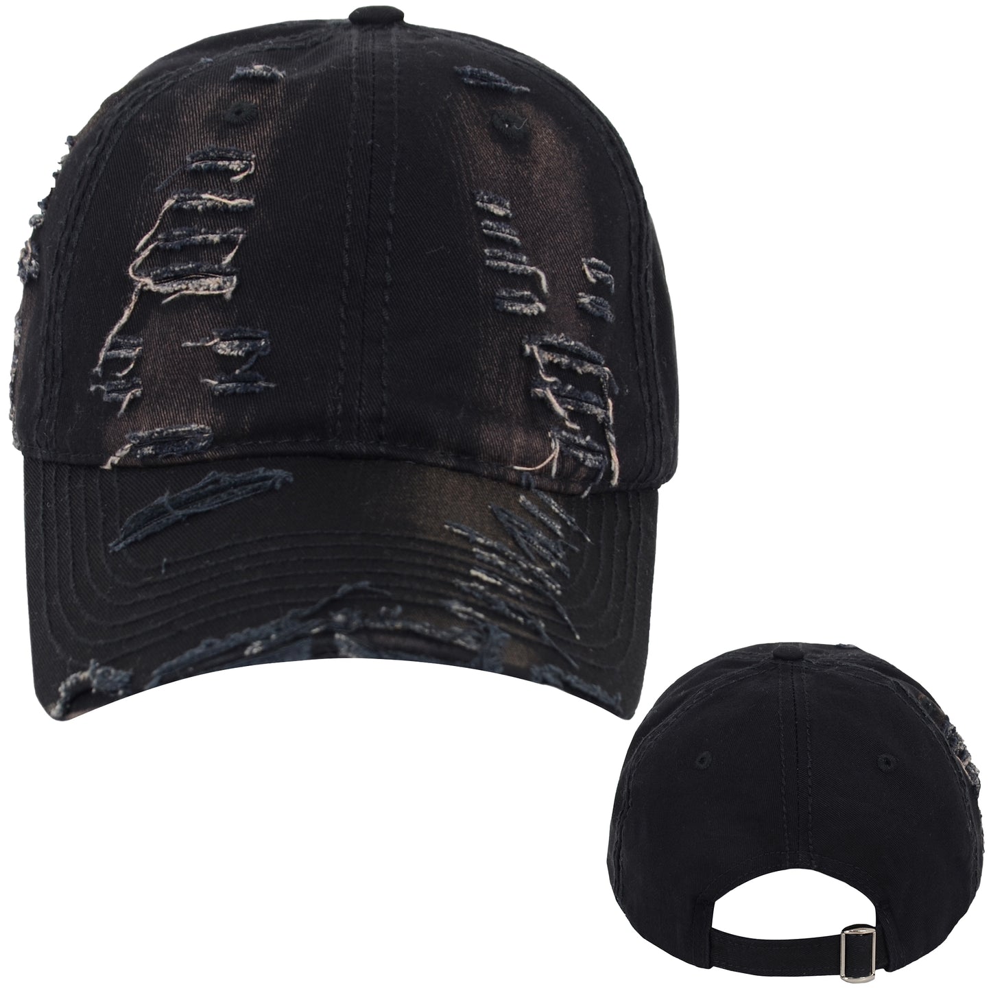 Anna-Kaci Vintage Washed Distressed Baseball Cap Denim Cotton Adjustable Dad Hats for Women Men