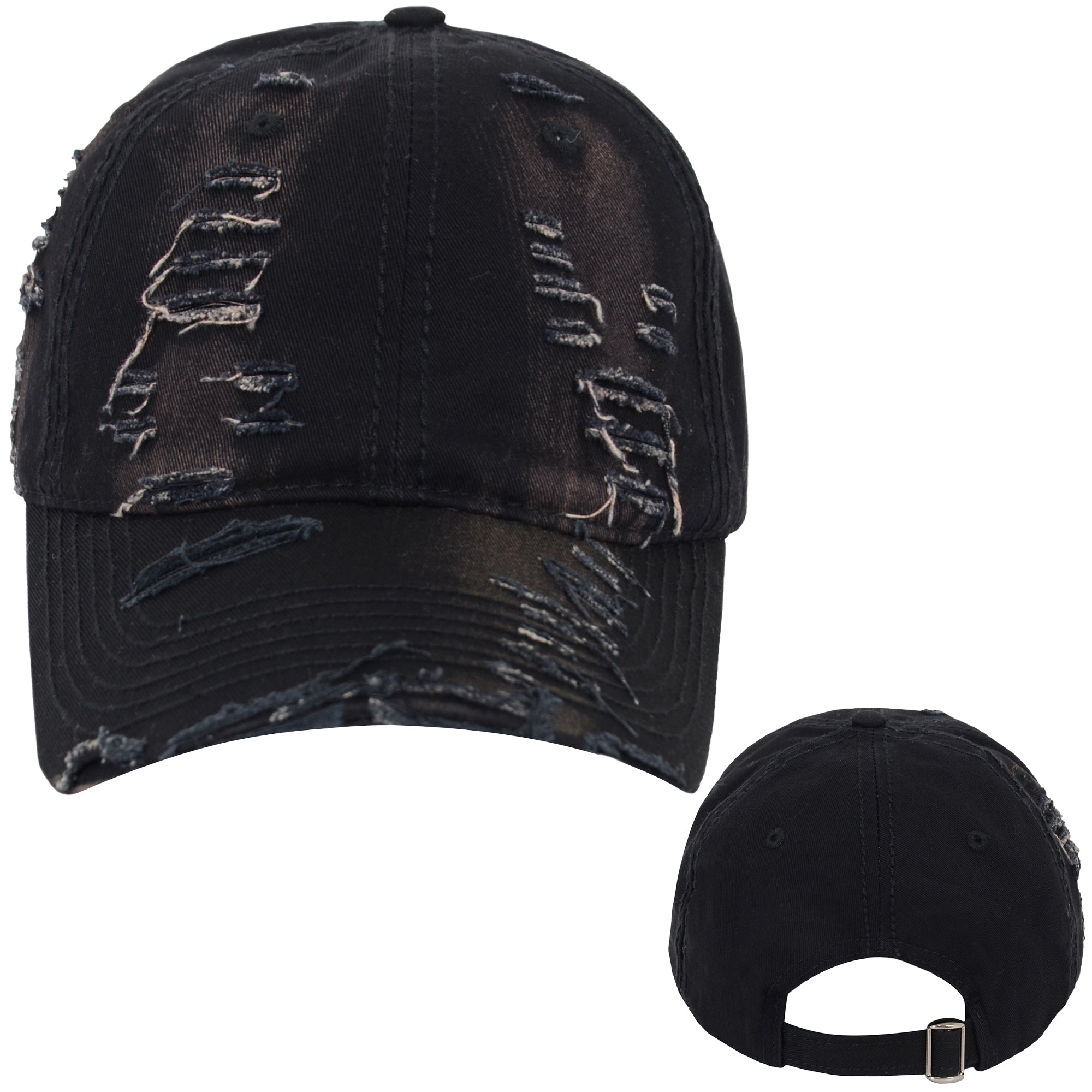 Anna-Kaci Vintage Washed Distressed Baseball Cap Denim Cotton Adjustable Dad Hats for Women Men