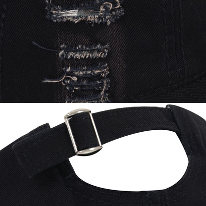 Anna-Kaci Vintage Washed Distressed Baseball Cap Denim Cotton Adjustable Dad Hats for Women Men