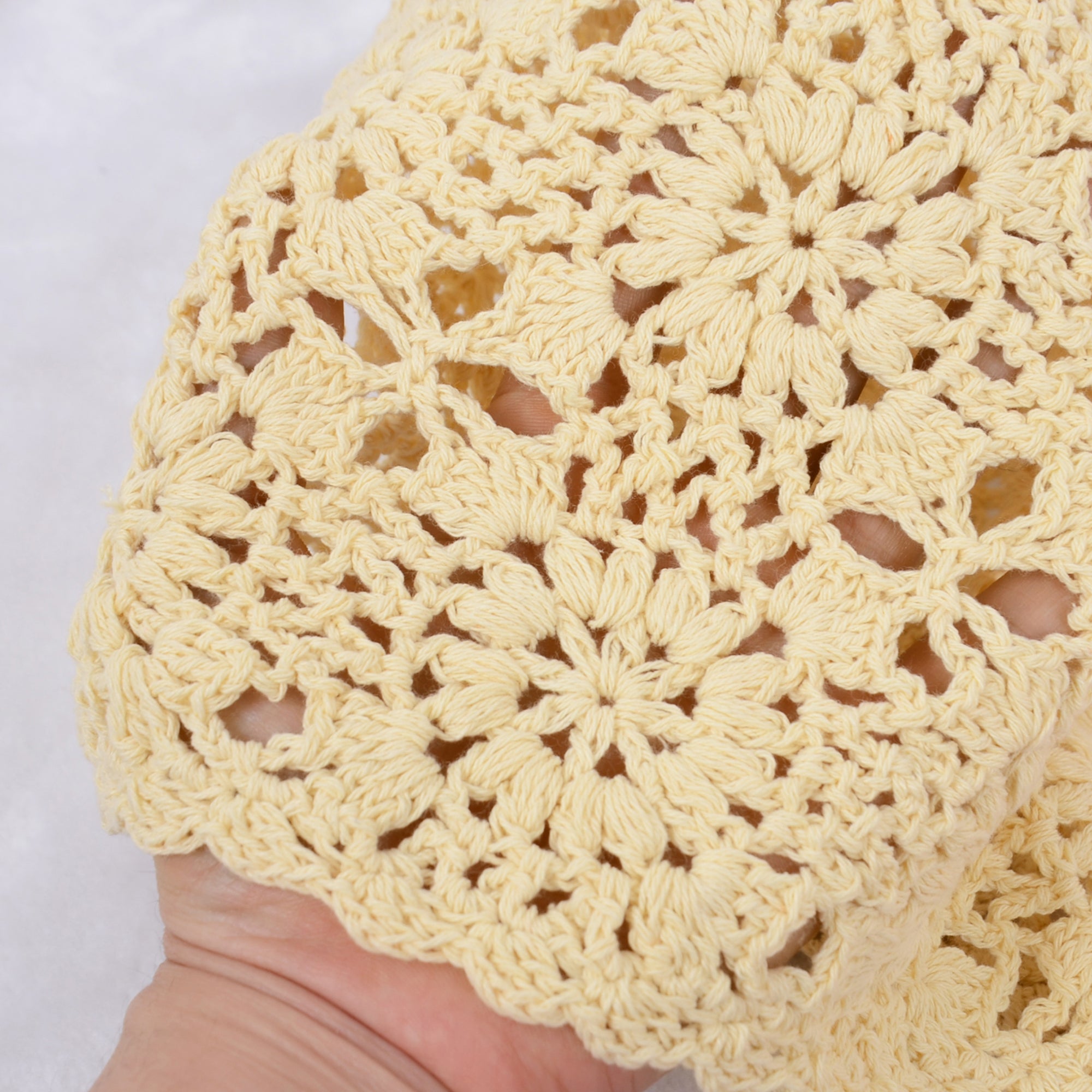 Anna-Kaci Crochet Floral Slouchy Beanie Hat Lightweight Handmade Knit Cutout Skull Cap for Women