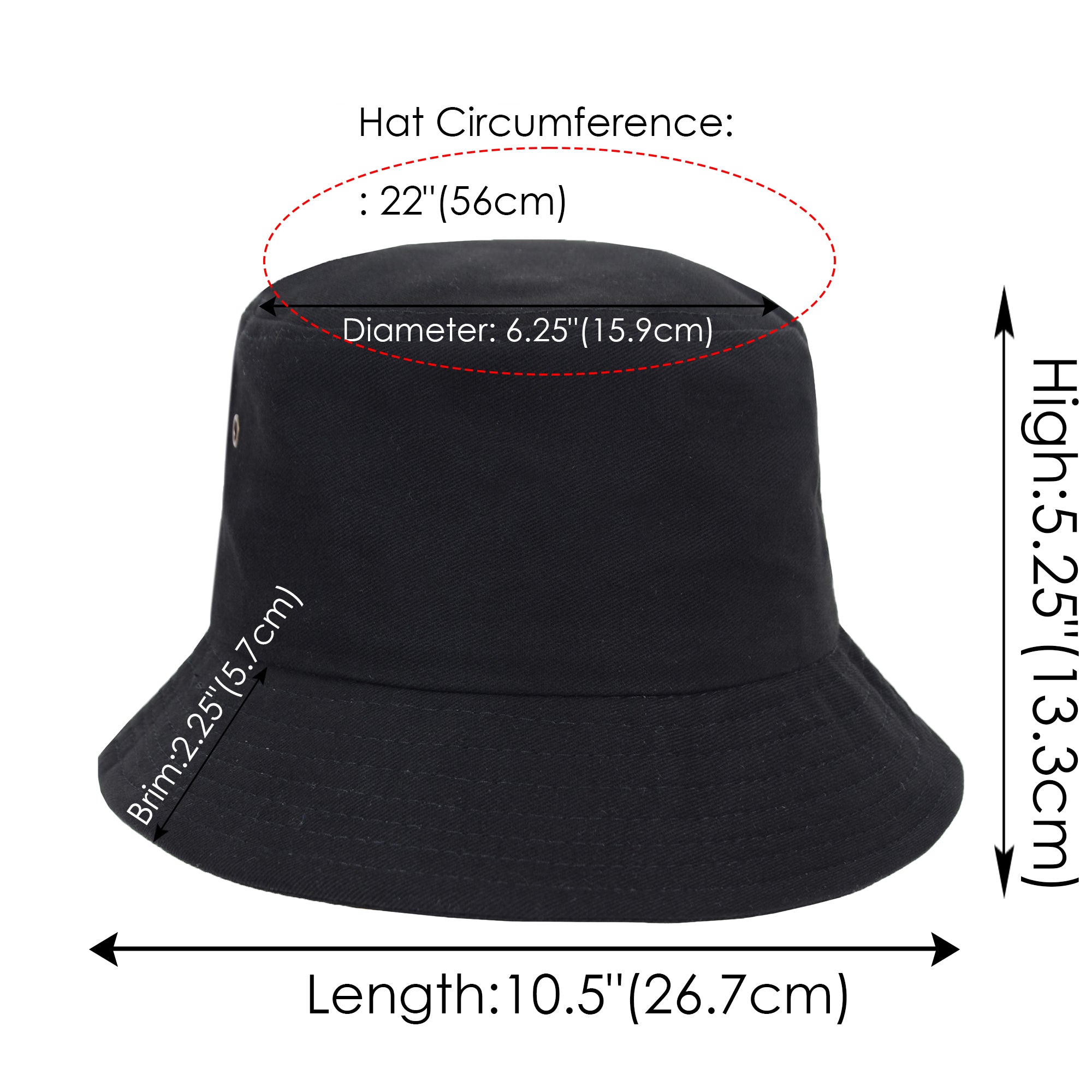 Anna-Kaci Unisex Classic Washed Denim Bucket Hat Cotton Sun Hats Outdoor Fisherman Cap for Beach, Golf, Fishing