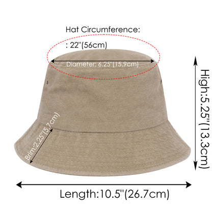 Anna-Kaci Unisex Classic Washed Denim Bucket Hat Cotton Sun Hats Outdoor Fisherman Cap for Beach, Golf, Fishing