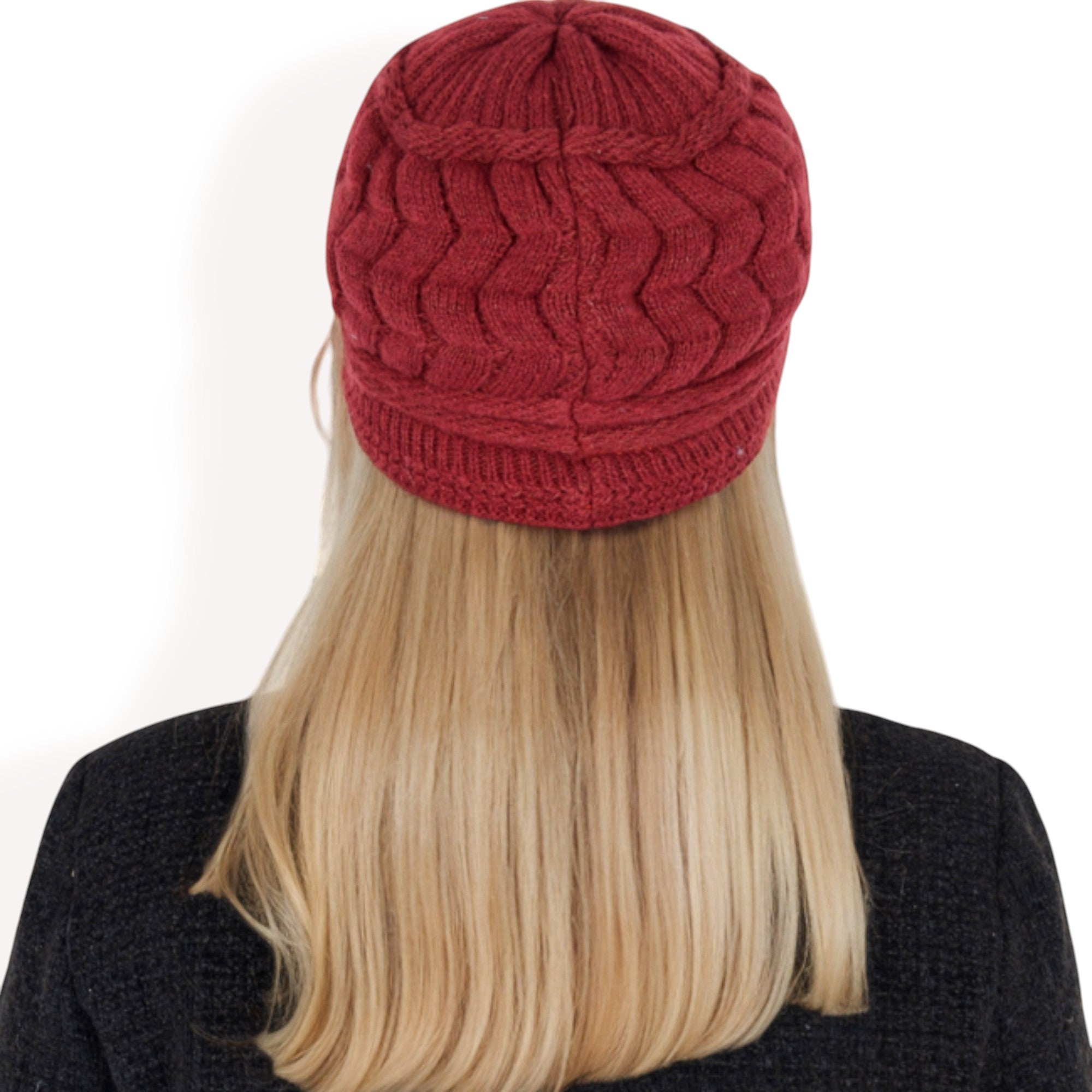 Anna-Kaci Women's Knitted Newsboy Cap with Braided Cable Pattern and Stylish Brim Design