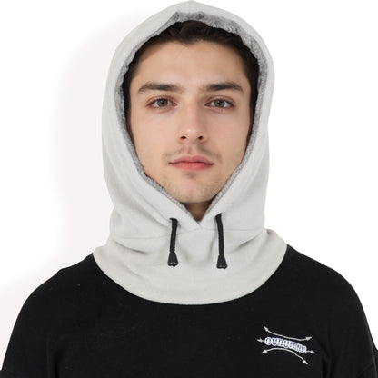 Anna-Kaci Men's Fleece Hooded Neck Warmer with Adjustable Drawstrings and Full Face Coverage for Cold Weather