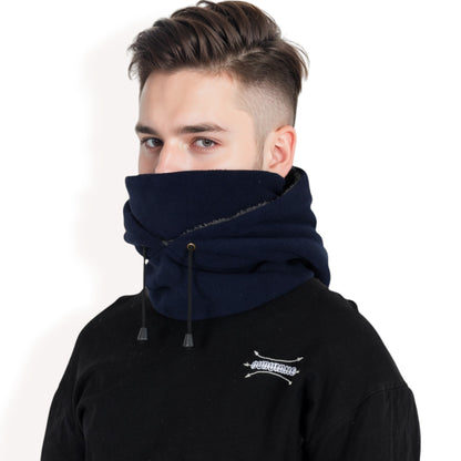 Anna-Kaci Men's Fleece Hooded Neck Warmer with Adjustable Drawstrings and Full Face Coverage for Cold Weather