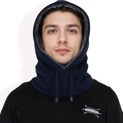 Anna-Kaci Men's Fleece Hooded Neck Warmer with Adjustable Drawstrings and Full Face Coverage for Cold Weather