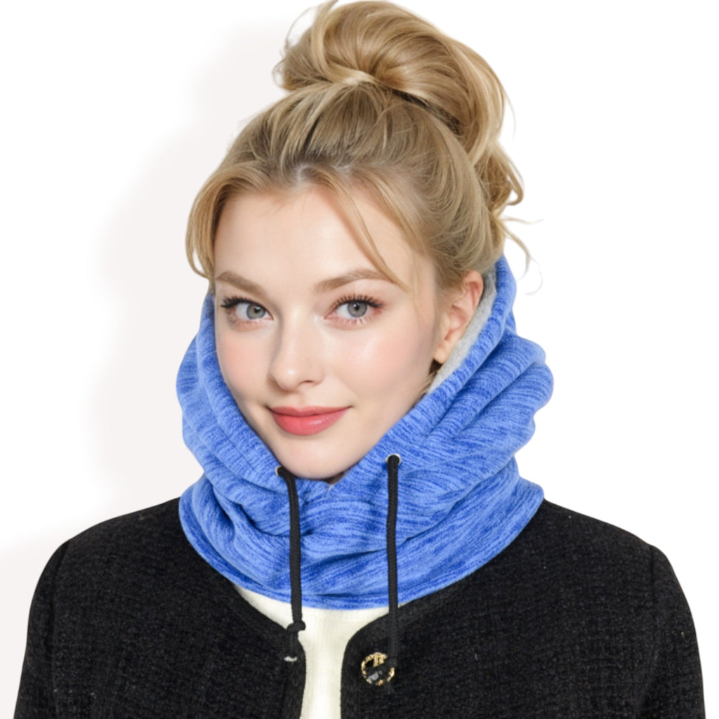 Anna-Kaci Women's Fleece-Lined Hooded Neck Warmer with Adjustable Drawstrings for Full Coverage and Winter Protection