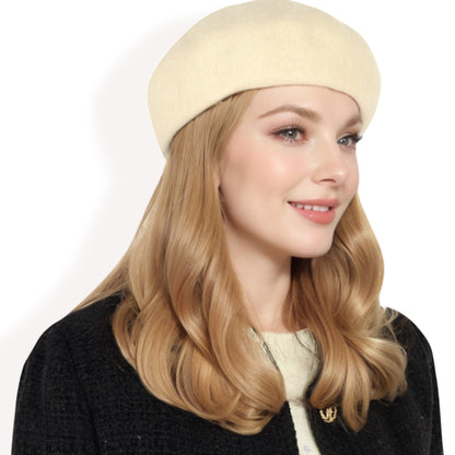 Anna-Kaci Women'sClassic Wool Beret Hat with Adjustable Inner Band and Timeless Parisian Style