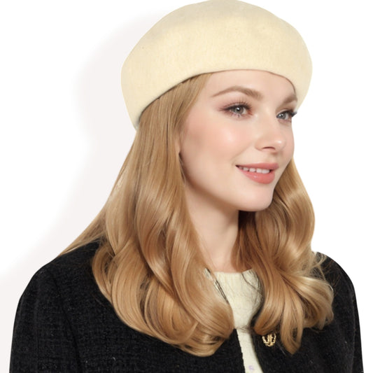 Anna-Kaci Women'sClassic Wool Beret Hat with Adjustable Inner Band and Timeless Parisian Style