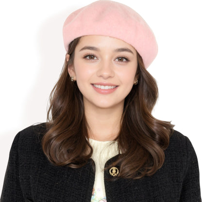 Anna-Kaci Women'sClassic Wool Beret Hat with Adjustable Inner Band and Timeless Parisian Style