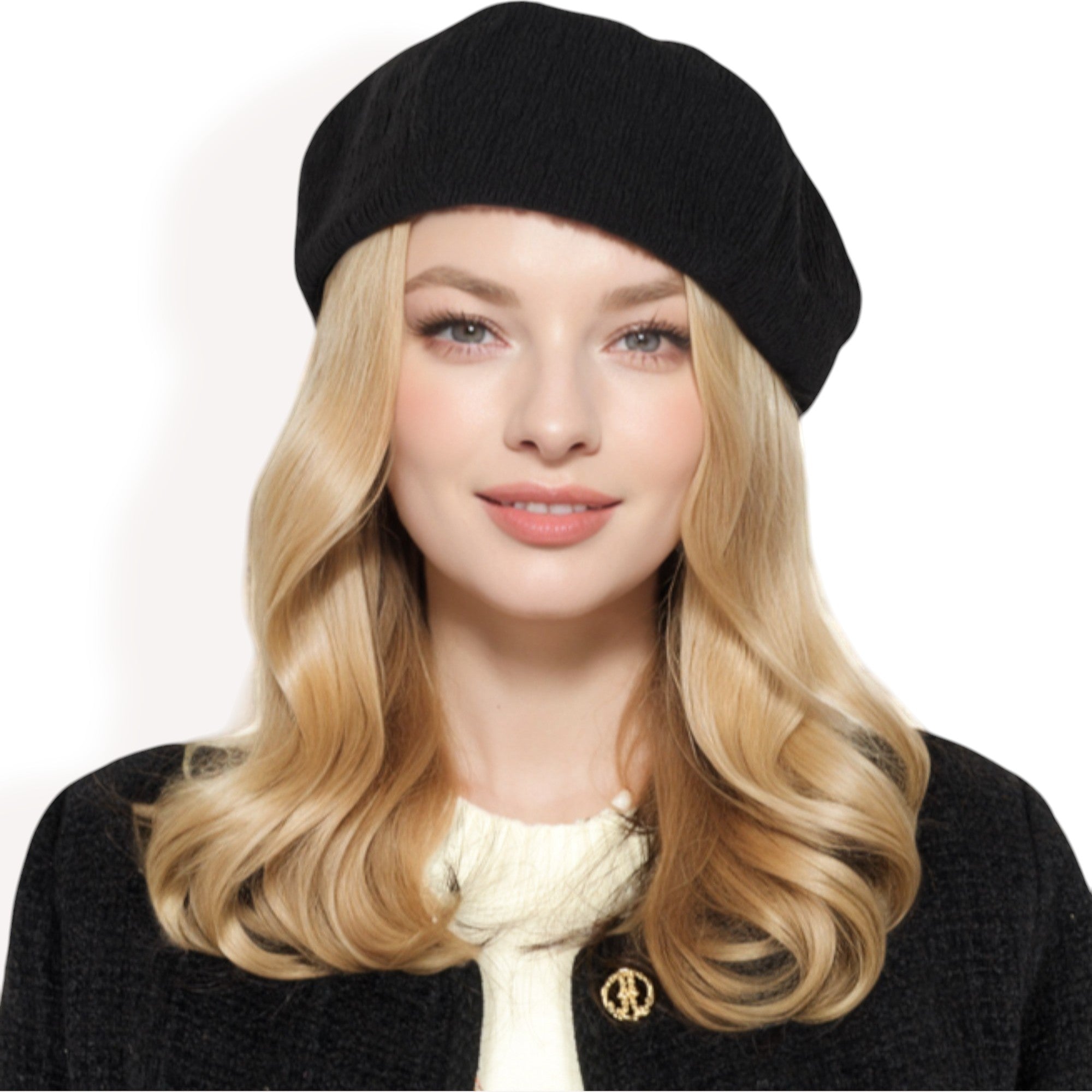 Anna-Kaci Women's Lightweight Textured Beret with Soft Stretch Fit and Chic Parisian Design