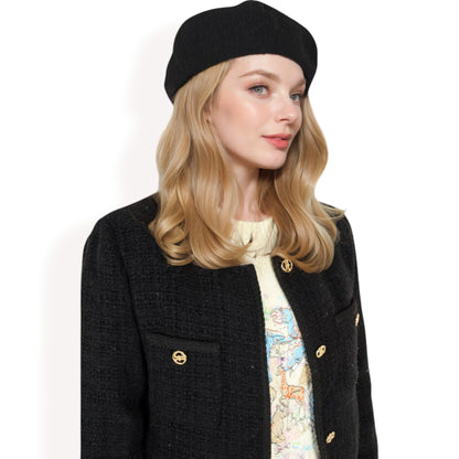Anna-Kaci Women's Lightweight Textured Beret with Soft Stretch Fit and Chic Parisian Design