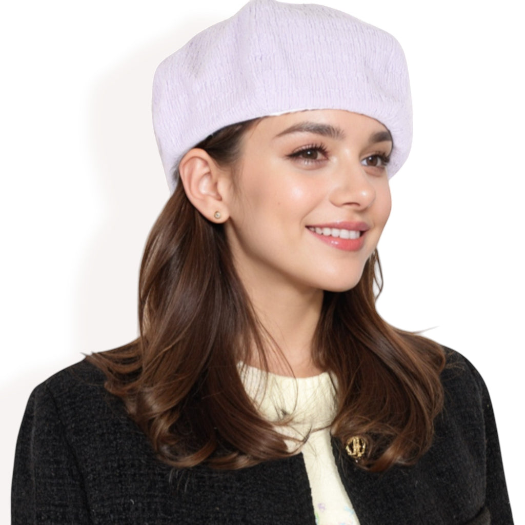 Anna-Kaci Women's Lightweight Textured Beret with Soft Stretch Fit and Chic Parisian Design