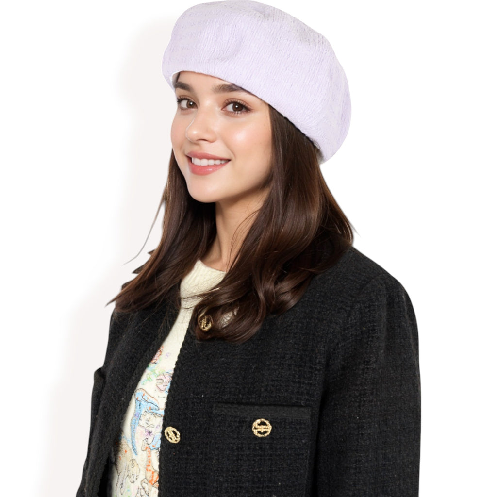 Anna-Kaci Women's Lightweight Textured Beret with Soft Stretch Fit and Chic Parisian Design