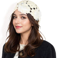 Anna-Kaci Women's Handmade Crochet Lace Cap with Floral Appliques and Elegant Vintage-Inspired Design