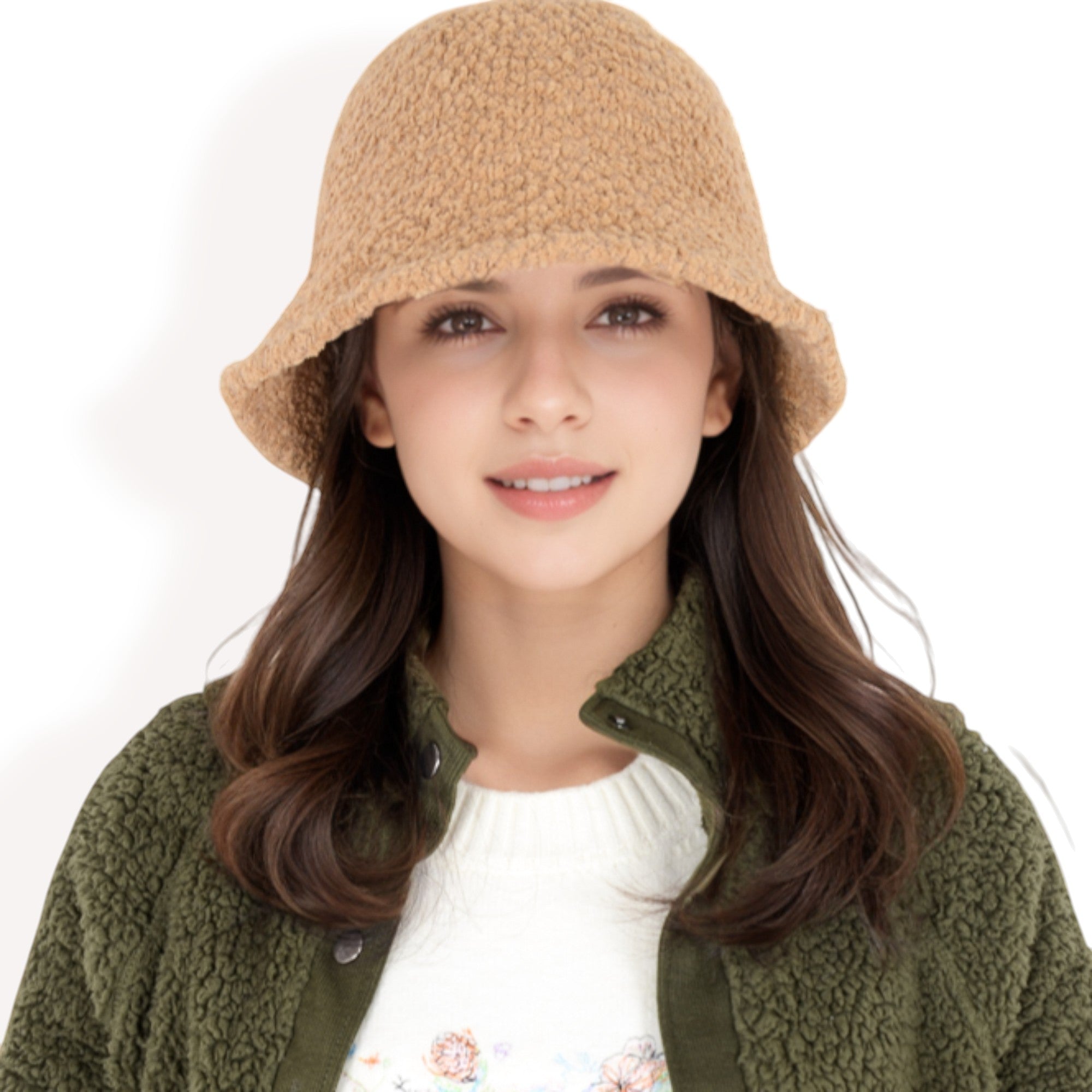 Anna-Kaci Women's High Pile Fleece Bucket Hat with Soft Textured Fabric and Modern Casual Design