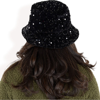 Anna-Kaci Women's Sequin Bucket Hat with Sparkling Design and Reversible Feature for Stylish Casual or Party Looks