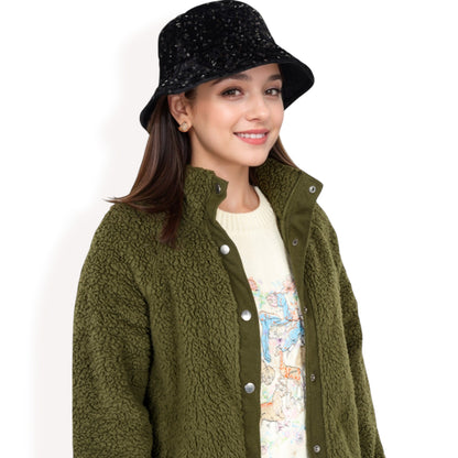 Anna-Kaci Women's Sequin Bucket Hat with Sparkling Design and Reversible Feature for Stylish Casual or Party Looks