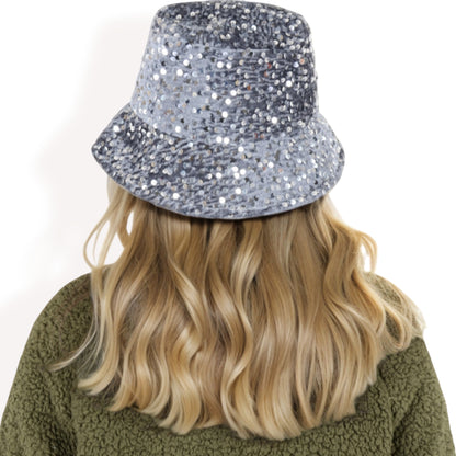 Anna-Kaci Women's Sequin Bucket Hat with Sparkling Design and Reversible Feature for Stylish Casual or Party Looks