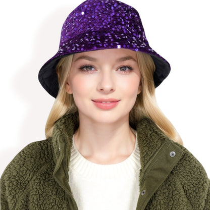 Anna-Kaci Women's Sequin Bucket Hat with Sparkling Design and Reversible Feature for Stylish Casual or Party Looks