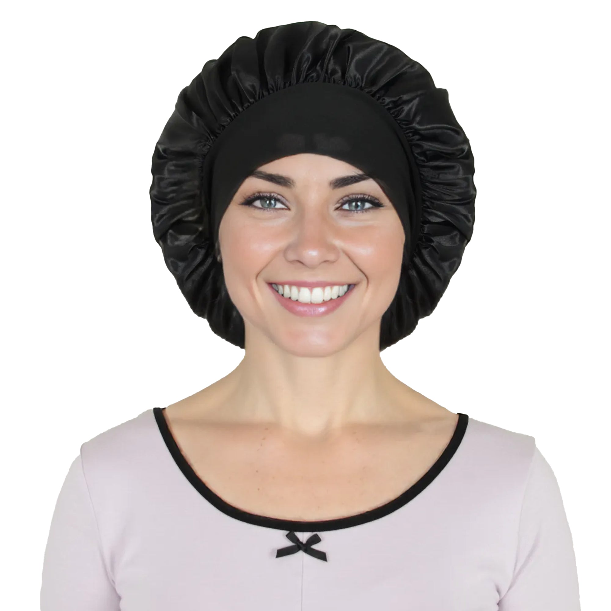 Anna-Kaci Satin Sleep Bonnet Elasticity Wide Band Silky Hair Protection for Curly and Natural Hair
