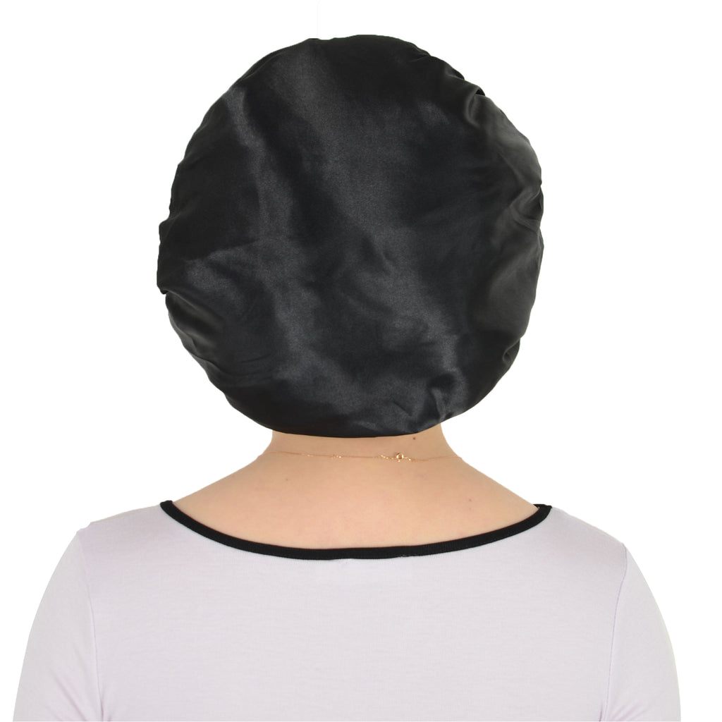 Anna-Kaci Satin Sleep Bonnet Elasticity Wide Band Silky Hair Protection for Curly and Natural Hair