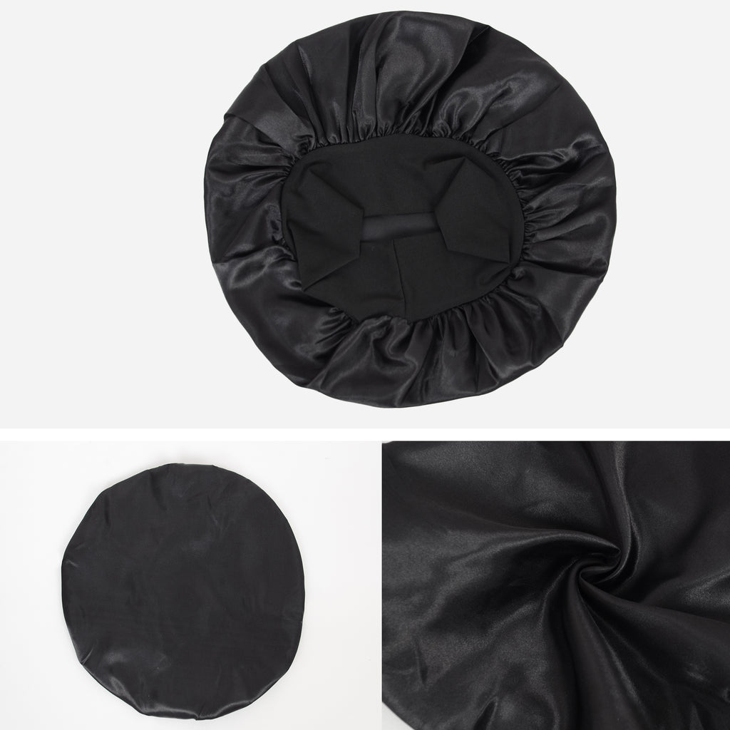 Anna-Kaci Satin Sleep Bonnet Elasticity Wide Band Silky Hair Protection for Curly and Natural Hair