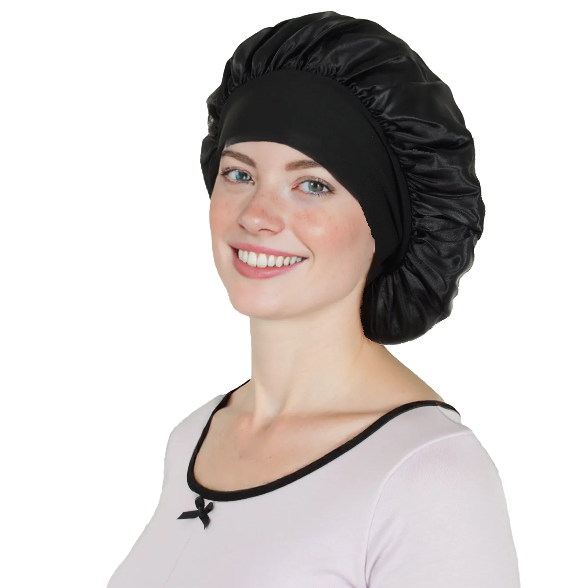 Anna-Kaci Satin Sleep Bonnet Elasticity Wide Band Silky Hair Protection for Curly and Natural Hair