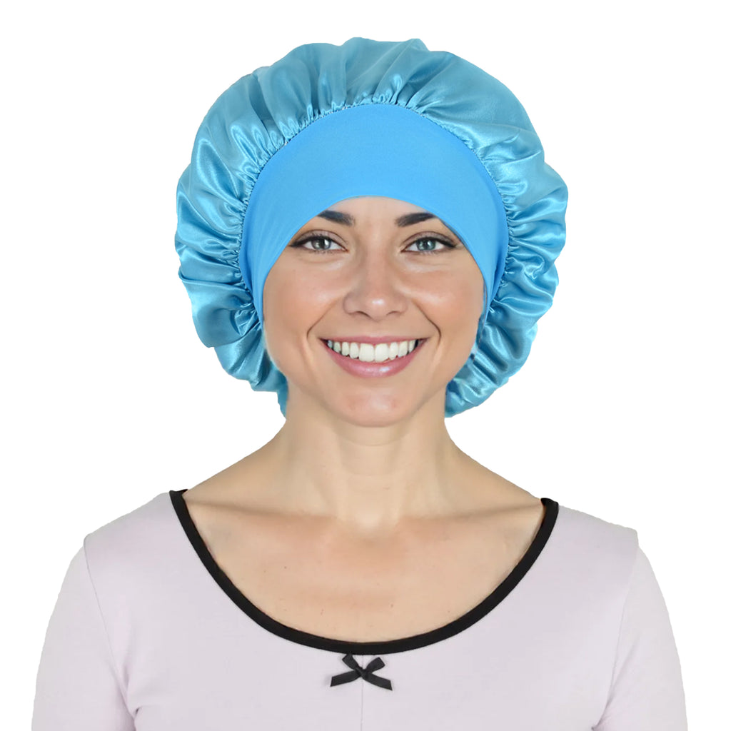 Anna-Kaci Satin Sleep Bonnet Elasticity Wide Band Silky Hair Protection for Curly and Natural Hair