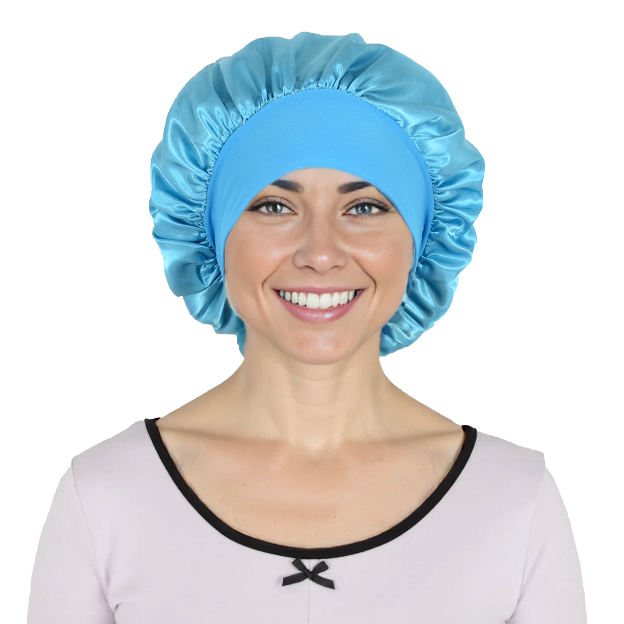 Anna-Kaci Satin Sleep Bonnet Elasticity Wide Band Silky Hair Protection for Curly and Natural Hair