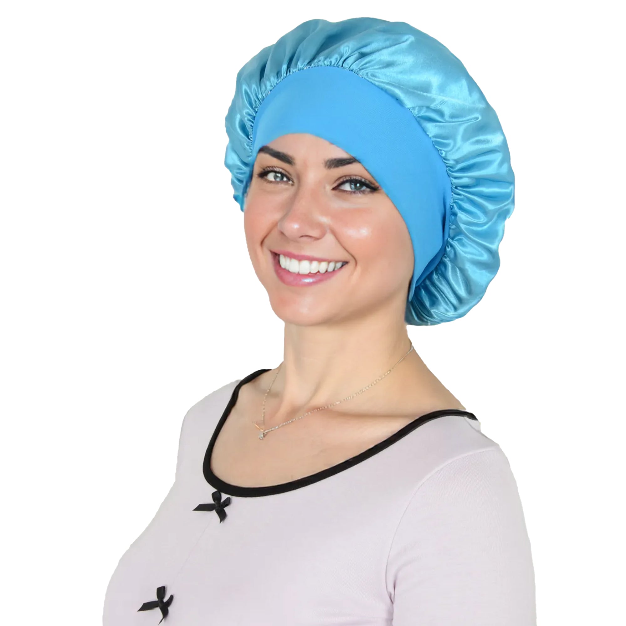 Anna-Kaci Satin Sleep Bonnet Elasticity Wide Band Silky Hair Protection for Curly and Natural Hair