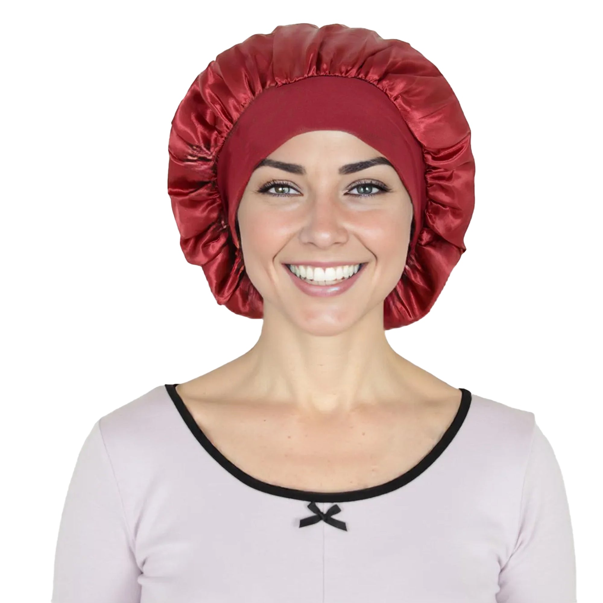 Anna-Kaci Satin Sleep Bonnet Elasticity Wide Band Silky Hair Protection for Curly and Natural Hair
