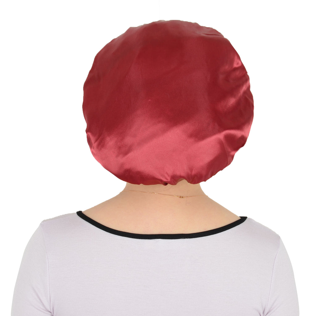 Anna-Kaci Satin Sleep Bonnet Elasticity Wide Band Silky Hair Protection for Curly and Natural Hair