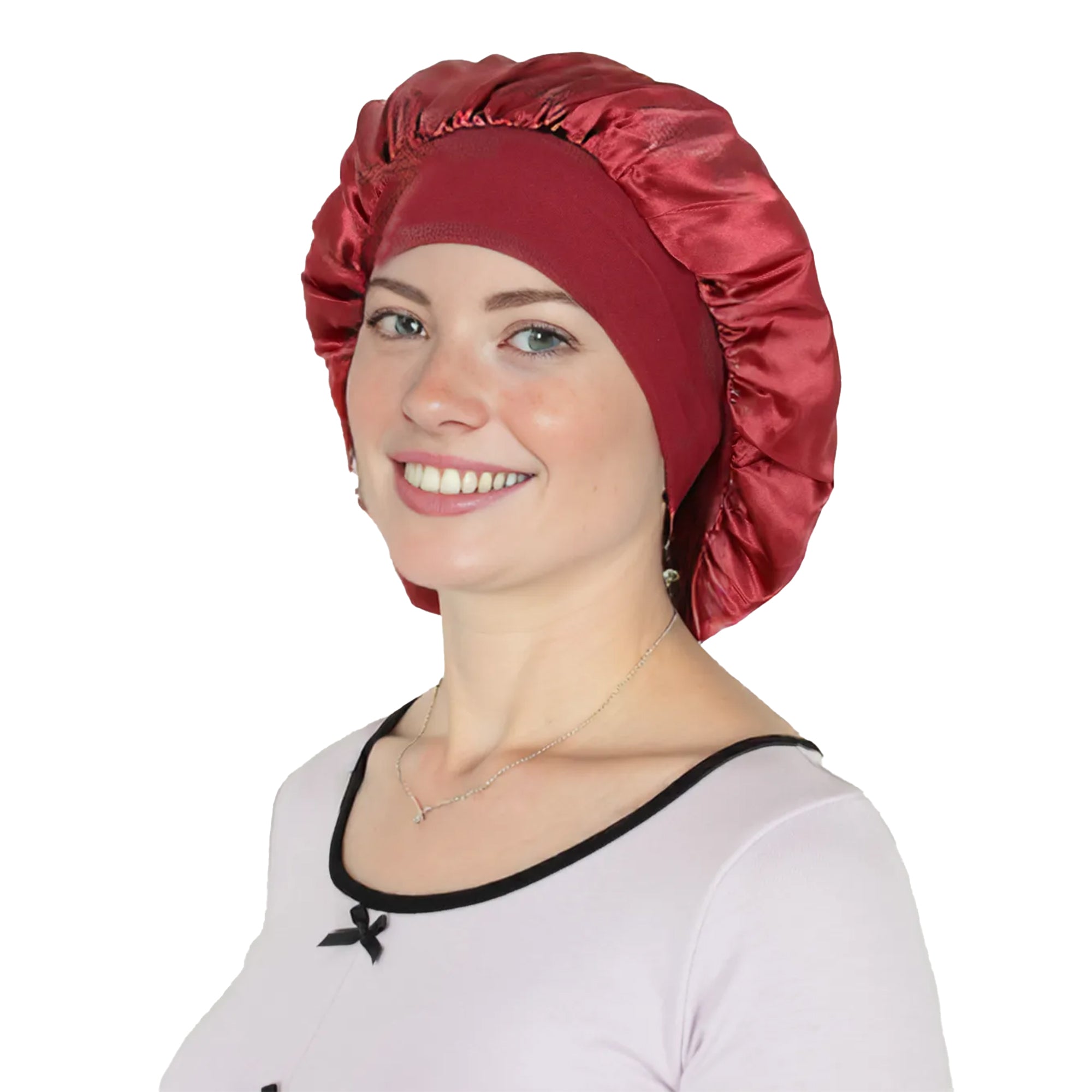 Anna-Kaci Satin Sleep Bonnet Elasticity Wide Band Silky Hair Protection for Curly and Natural Hair
