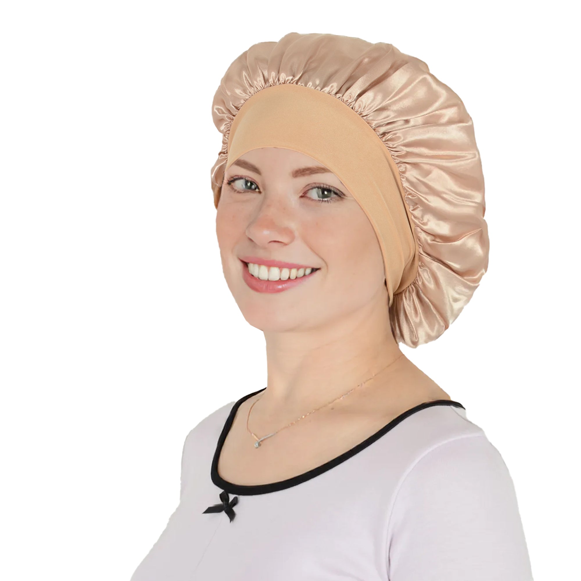 Anna-Kaci Satin Sleep Bonnet Elasticity Wide Band Silky Hair Protection for Curly and Natural Hair