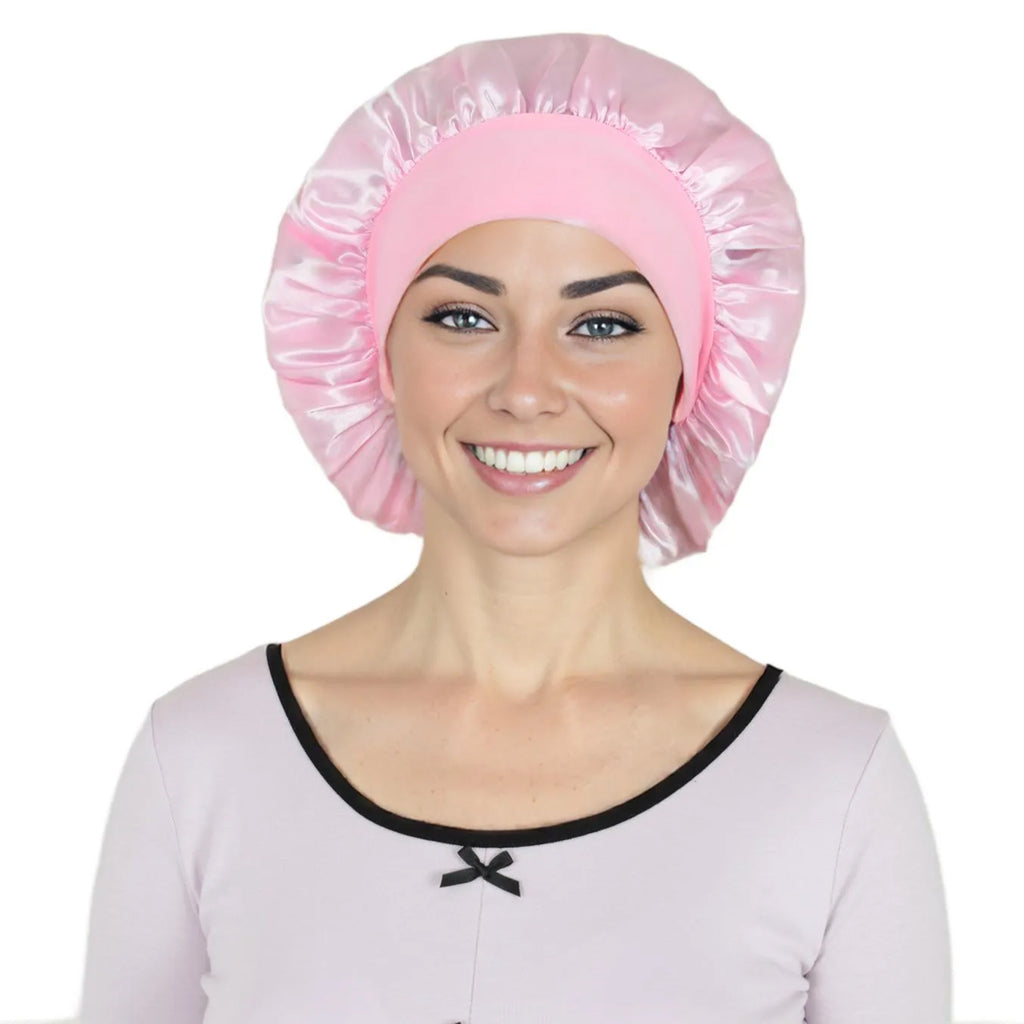 Anna-Kaci Satin Sleep Bonnet Elasticity Wide Band Silky Hair Protection for Curly and Natural Hair